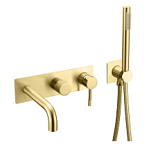 Смеситель Boheme Uno 464-3-G для ванны с душем, золото