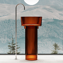 Раковина отдельностоящая прозрачная ABBER Kristall AT2702Opal коричневый