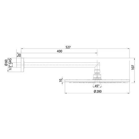 Верхний душ Bossini Cosmo H70596I.094 никель шлифованный