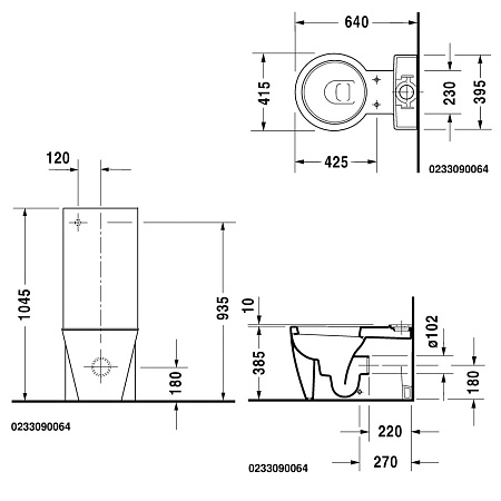 Чаша для унитаза-компакта Duravit Starck 1 02330900641