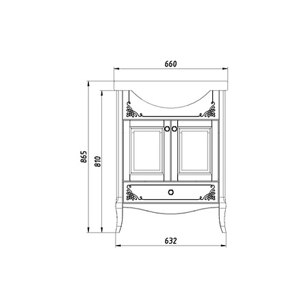 Тумба под раковину ASB-Woodline Салерно 9695 65 антикварный орех