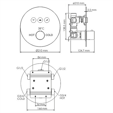 Душевой комплект WasserKRAFT Dinkel A175817 хром