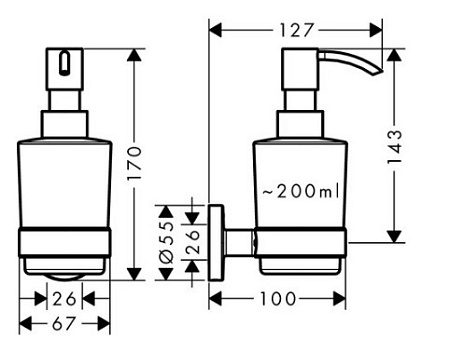 Дозатор Hansgrohe Logis Universal 41714000 200 мл, хром