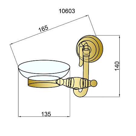 Мыльница Boheme Medici 10603 настенная, бронза