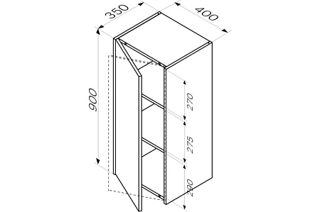 Шкаф Am.Pm Func M8FCH04029WG 40х90 белый глянец