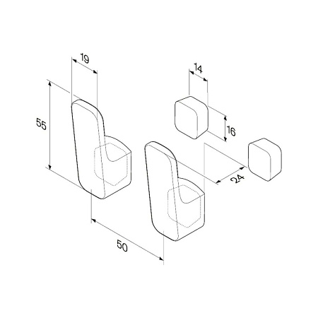 Крючок Am.Pm Func A8F35600 2 шт, хром
