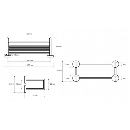 Полка Bemeta Omega 104205102 60 двойная