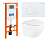 Комплект 3 в 1 BelBagno Uno BB3105CHR/SC/BB002-80/BB014-SR-BIANCO с кнопкой
