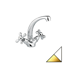 Смеситель Emmevi Deco Classic 12913BO для раковины, белый/золото