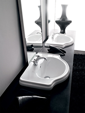 Раковина Kerasan Retro 103001*1 62 с 1 отверстием под смеситель, белый