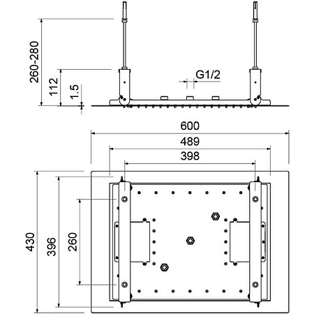 Верхний душ Aquatek 3 jet AQ2083MB черный матовый