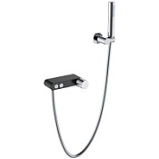 Смеситель Boheme Stick 123-BCR для ванны, ручка Diamond, черный/хром