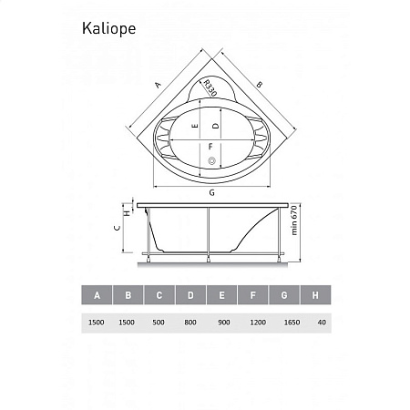 Акриловая ванна Vayer Kaliope Гл000006523 150x150