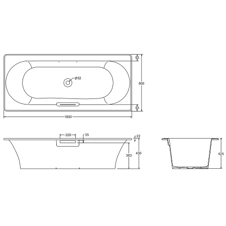 Чугунная ванна Jacob Delafon Volute E6D900-0 180x80 