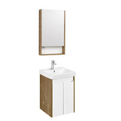 Мебель для ванной Aquaton Сканди 1A278701SDZ90 45 с дверками, белый/дуб рустикальный