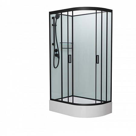 Душевая кабина Frank F412/1L Black 120*80 без крыши, черный