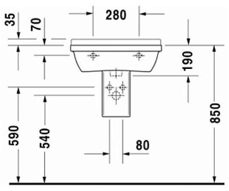 Полупьедестал для раковины Duravit Starck 3 0865150000