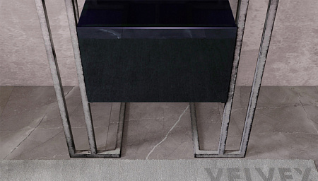 Тумба Velvex Gelou 45 черная глянцевая