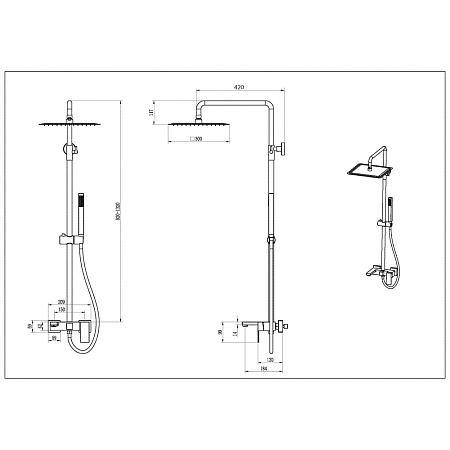 Душевая стойка Boheme Qubic 478-CR хром