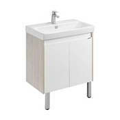 Тумба под раковину Aquaton Сканди 1A278901SDB20 70 с дверками, белый/дуб верона