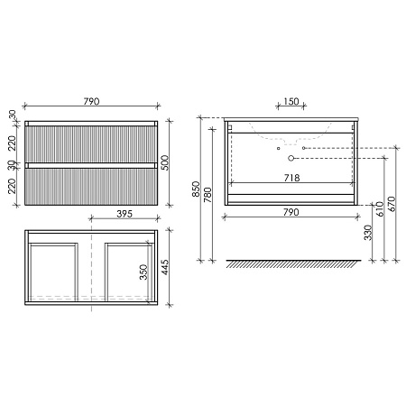 Мебель для ванной со столешницей Sancos Snob T 160 SNT80W+TT160A2X Bianco/Kreman