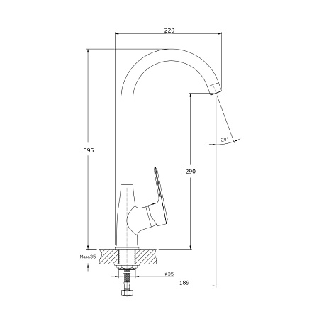 Смеситель для кухонной мойки RUSH Devon DE7535-22 хром