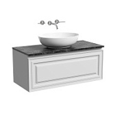 Тумба c раковиной и столешницей Sancos Very 100 VR100W+TT100A1 Bianco/Black Sky