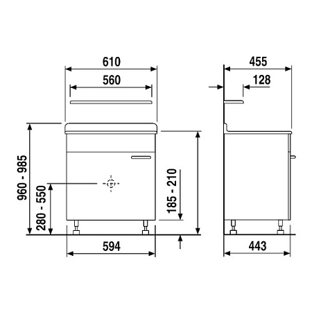 Раковина с базой Sanit 60.A00.01..0099