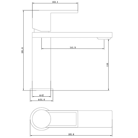 Смеситель для раковины beWash Element BVMM1BS700 черный