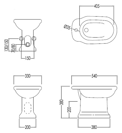 Биде напольное Devon&Devon Etoile IBBID1FET