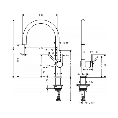 Смеситель Hansgrohe Talis M54 72804670 для кухонной мойки, черный матовый