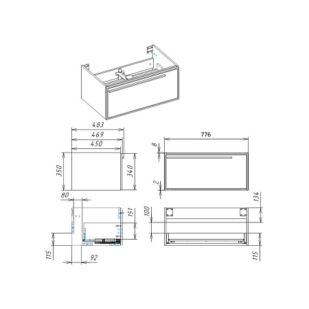 Тумба под раковину La Fenice Elba FNC-01-ELB-B-80 Bianco белый матовый