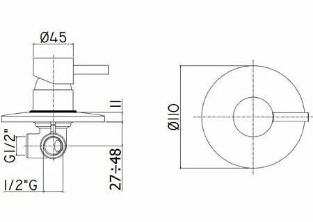 Смеситель Paffoni Light LIG011HG для душа, золото