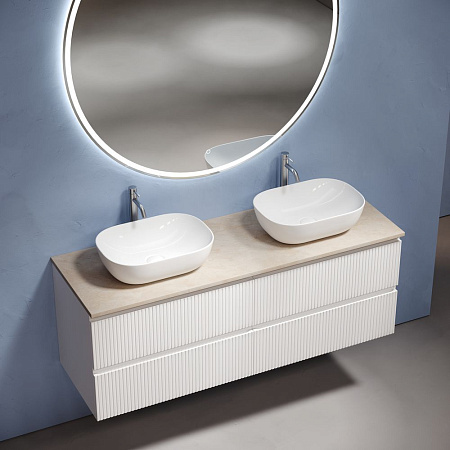 Мебель для ванной со столешницей Sancos Snob T 140 SNT70W+TT140A2X Bianco/Kreman