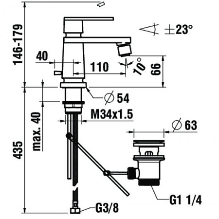Смеситель Laufen The New Classic HF900510100000 для биде, хром