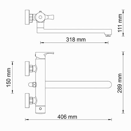 Смеситель WasserKRAFT Berkel 4802L для ванны с длинным изливом