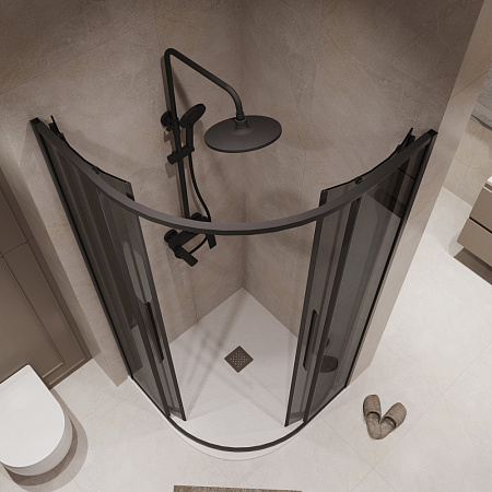 Душевой уголок Niagara Nova NG-2826-34BLACK 90x90x195 стекло тонированное/профиль черный матовый