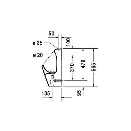 Писсуар Duravit D-Code 0828300000 с внешним подводом воды