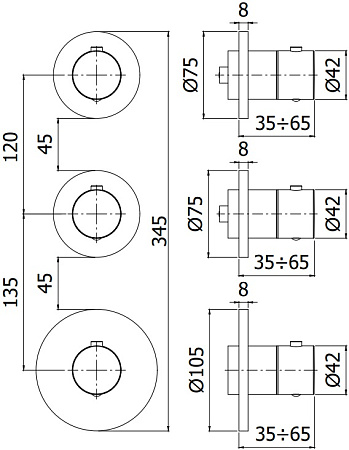 Смеситель Paffoni Modular Box MDE018CR для ванны с душем, хром