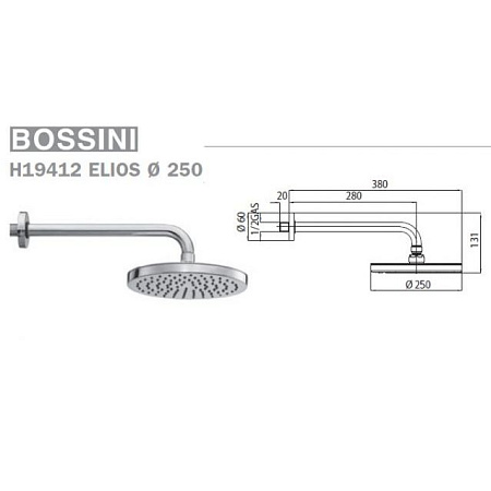 Верхний душ Bossini Elios H19412G.030 хром