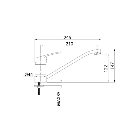 Смеситель для кухни Milardo Meal M06SB00M05 хром