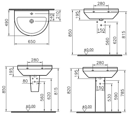 Раковина VitrA S50 5303B003-0001 65