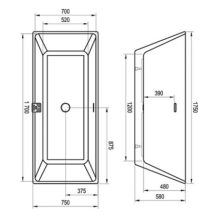 Ванна акриловая Ravak Freedom XC00100021 175x75