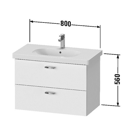 Тумба с раковиной Duravit XBase XB619001818 80 белый матовый