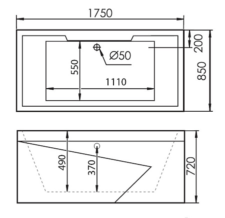 Акриловая ванна Gemy G9065 K R с гидромассажем