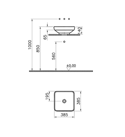 Раковина VitrA Water Jewels 4441B003-1361 38,5х38,5 белый