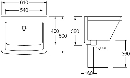 Раковина Hatria Specials Y1VD01 60x50  хозяйственная