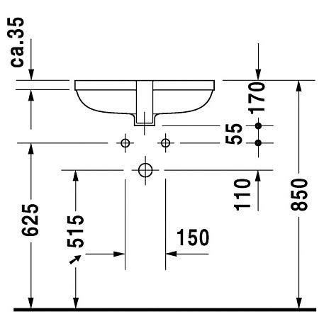 Раковина Duravit Happy D.2 0457480000 48