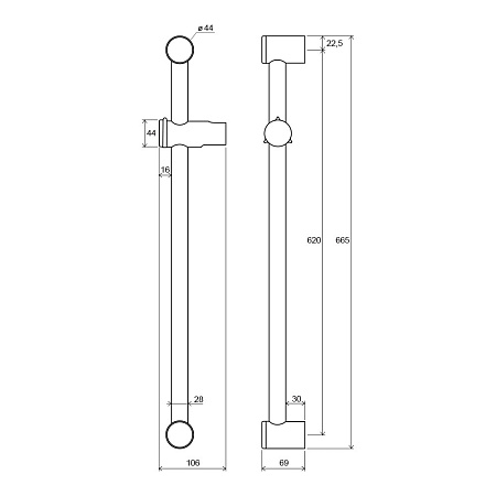 Душевая штанга Ravak X07P012 972.00 60 хром