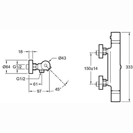 Смеситель Jacob Delafon Rivoli E24325-CP для ванны с душем
